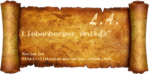 Liebenberger Anikó névjegykártya